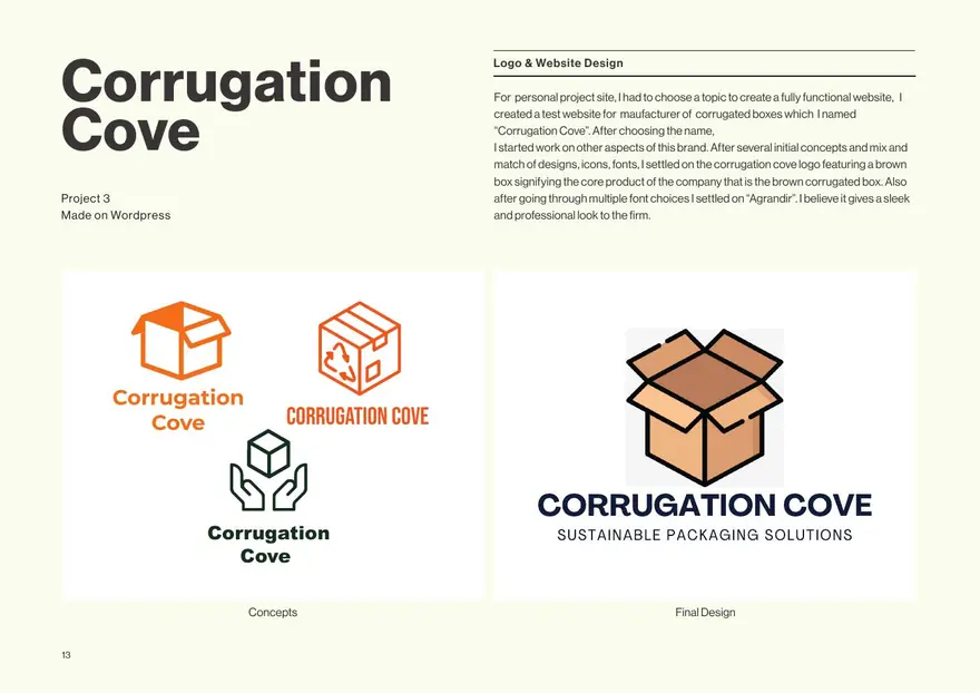 Corrugation Cove logo concepts