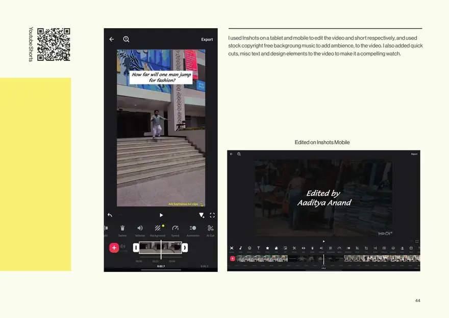 YouTube Shorts editing